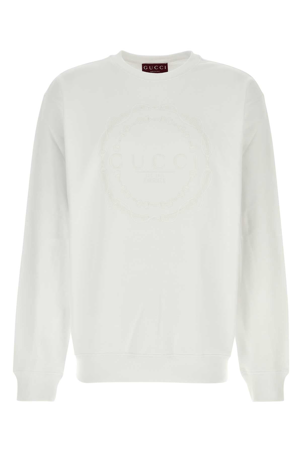 Gucci Cotton Crewneck Sweatshirt — White
