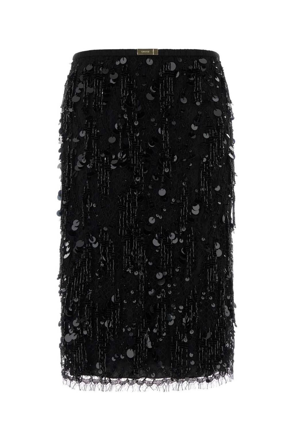 Gucci Embroidered Lace Skirt — Black