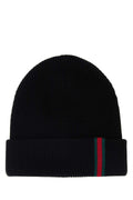Gucci KNITTED Wool Ribbed Beanie — Black
