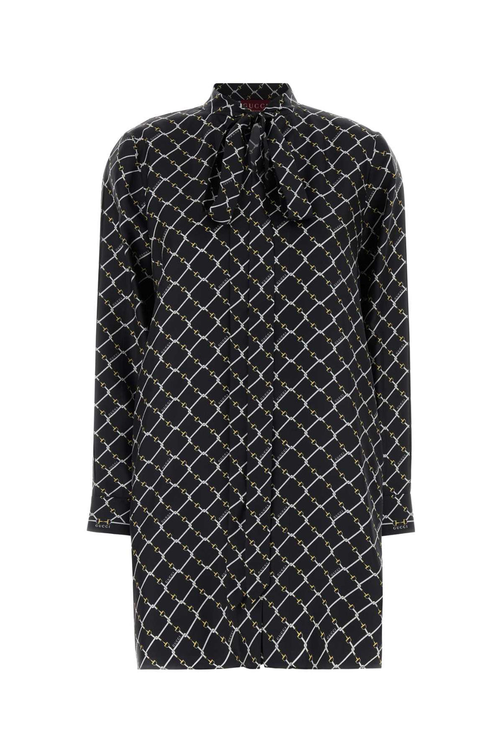 Gucci Printed Silk Dress — Black