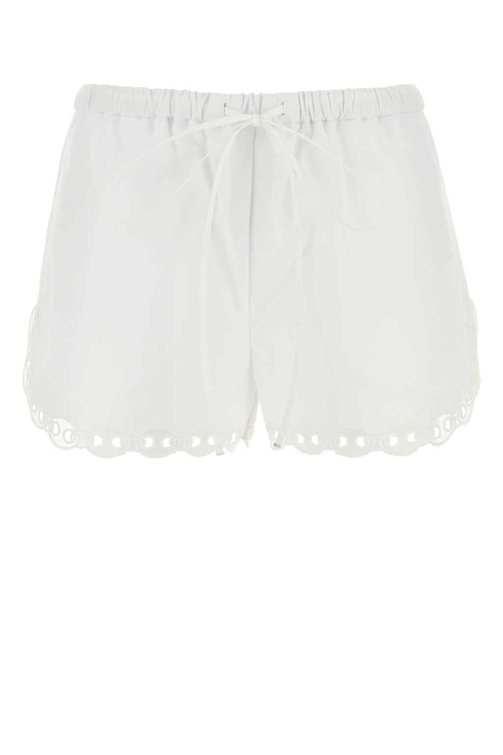 Gucci Scalloped Poplin Shorts — White