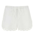 Gucci Scalloped Poplin Shorts — White