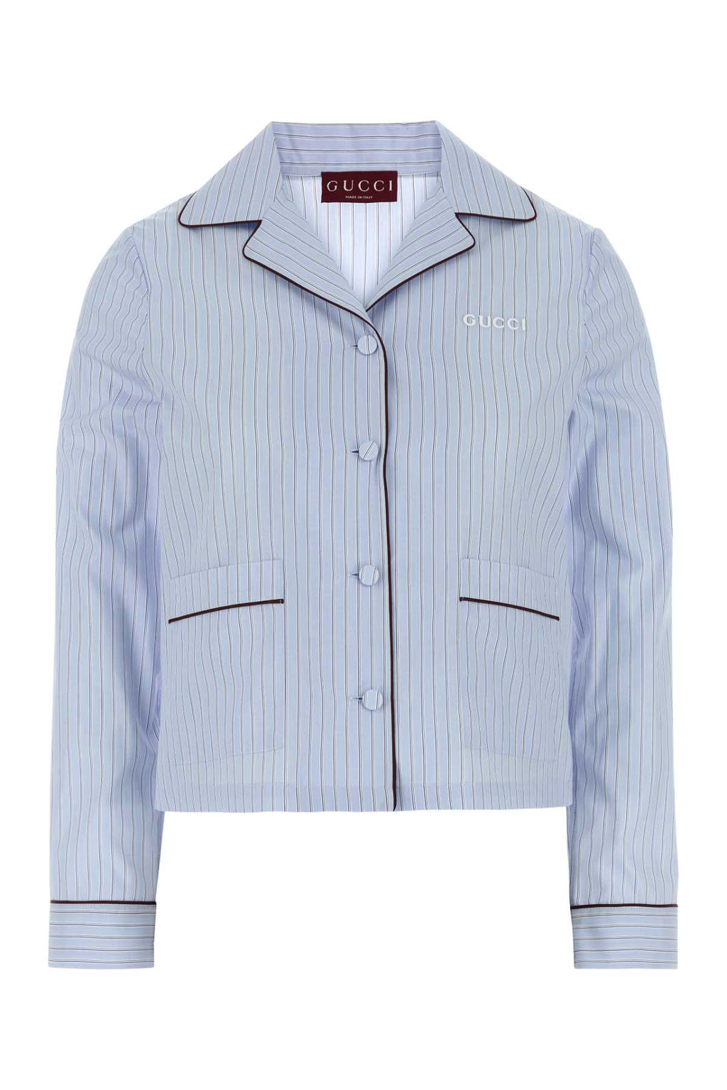 Gucci Striped Poplin Shirt — Blue