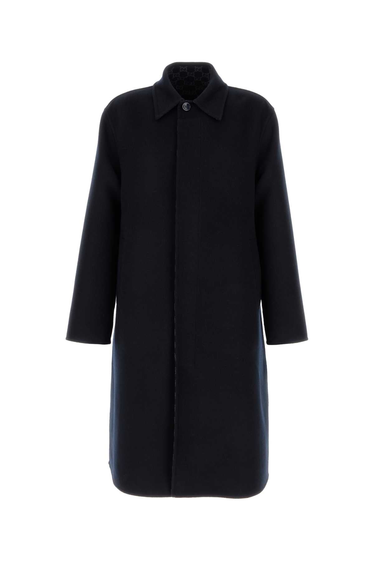 Gucci Wool Blend Coat — Navy