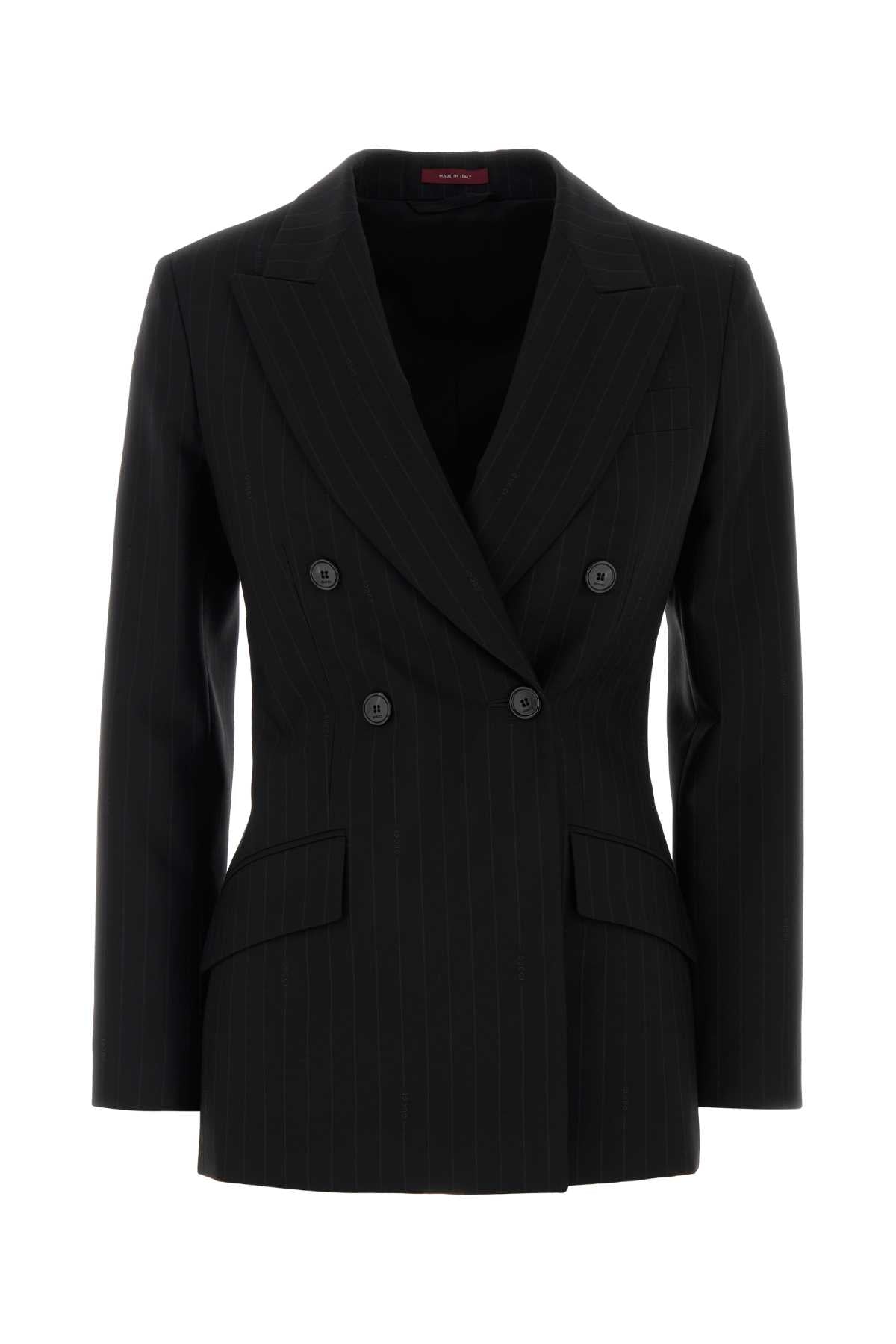 Gucci Striped Wool Blazer — Black