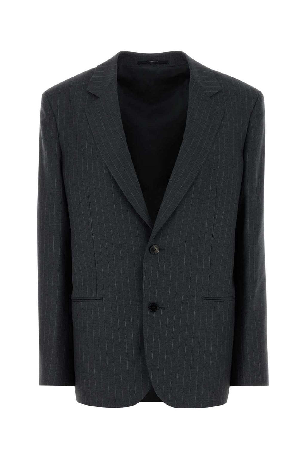 Gucci Pinstriped Wool Blazer — Gray