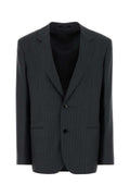 Gucci Pinstriped Wool Blazer — Gray