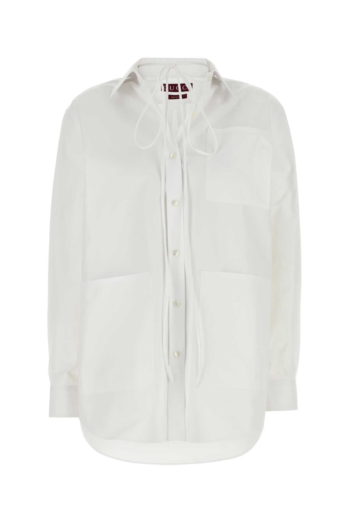 Gucci Poplin Cotton Shirt — White
