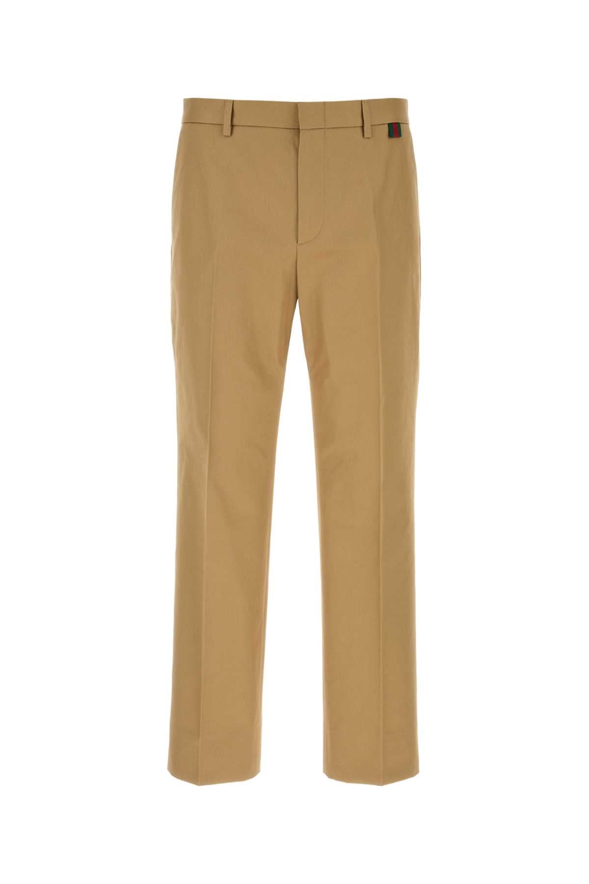 Gucci Cotton Trousers — Beige