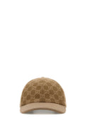 Gucci HAT GG Embroidered Wool Baseball Cap — Beige