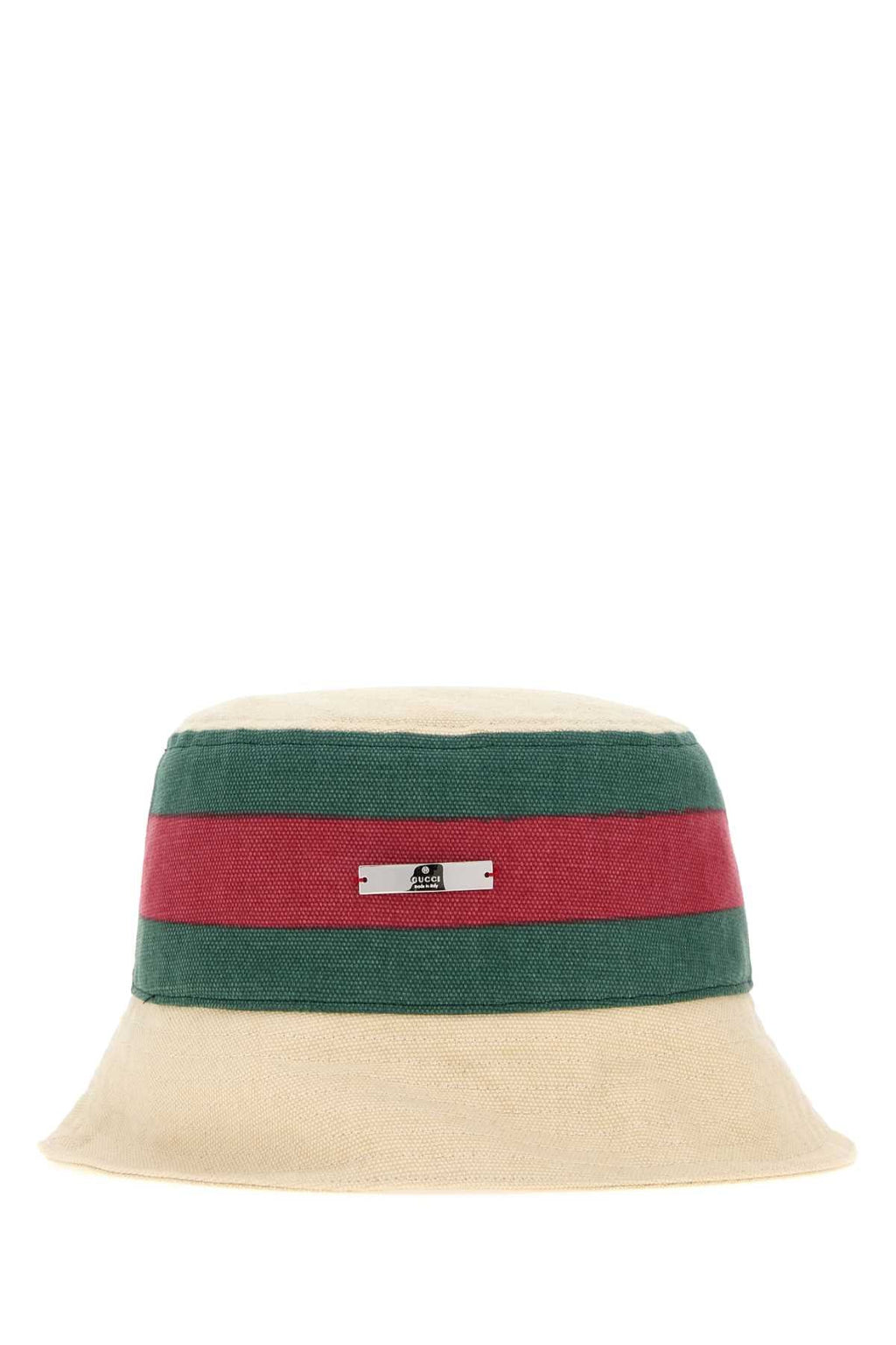 Gucci HAT Canvas Striped Bucket Hat — Cream