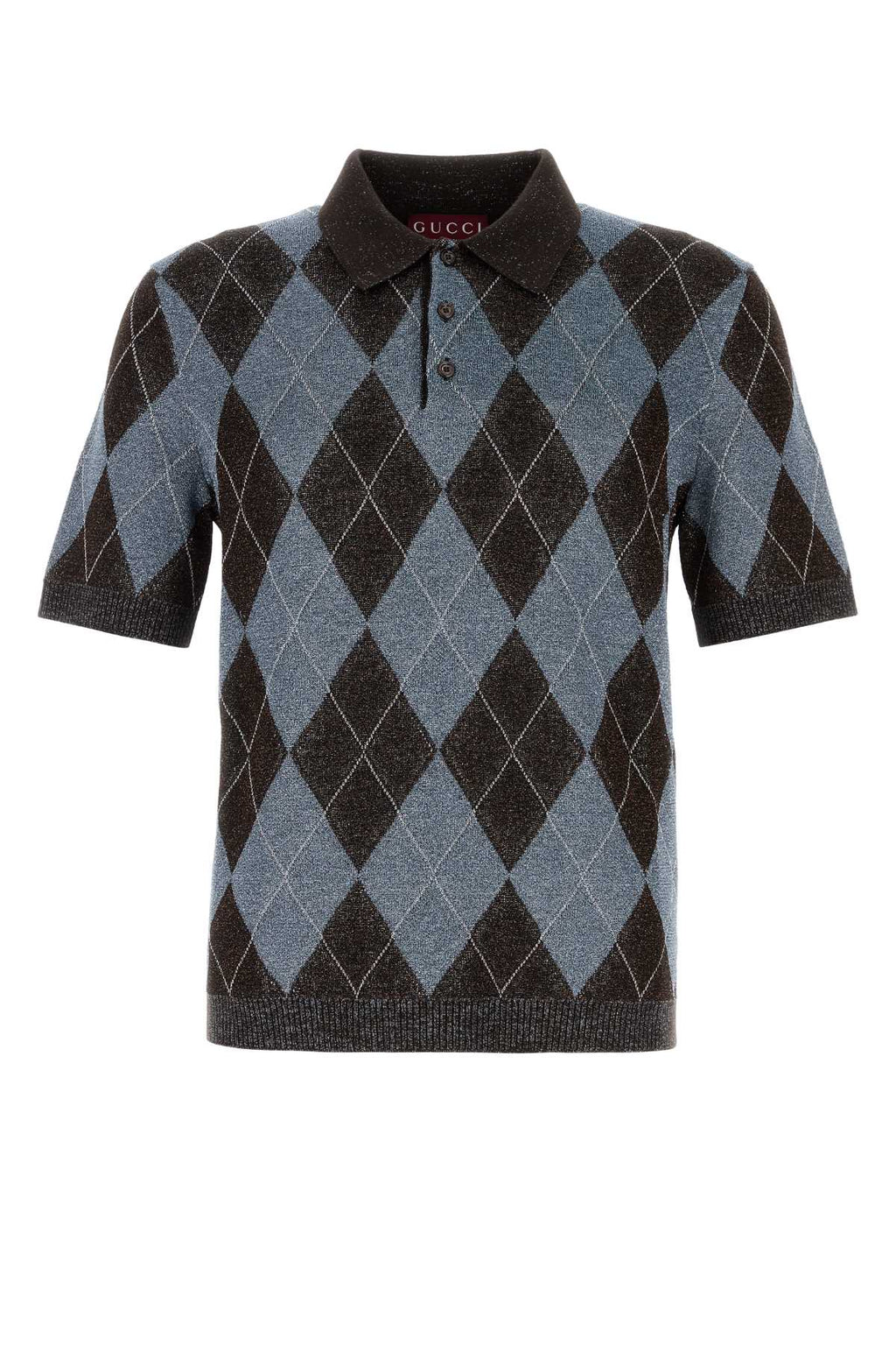 Gucci Intarsia Polo Shirt — Gray