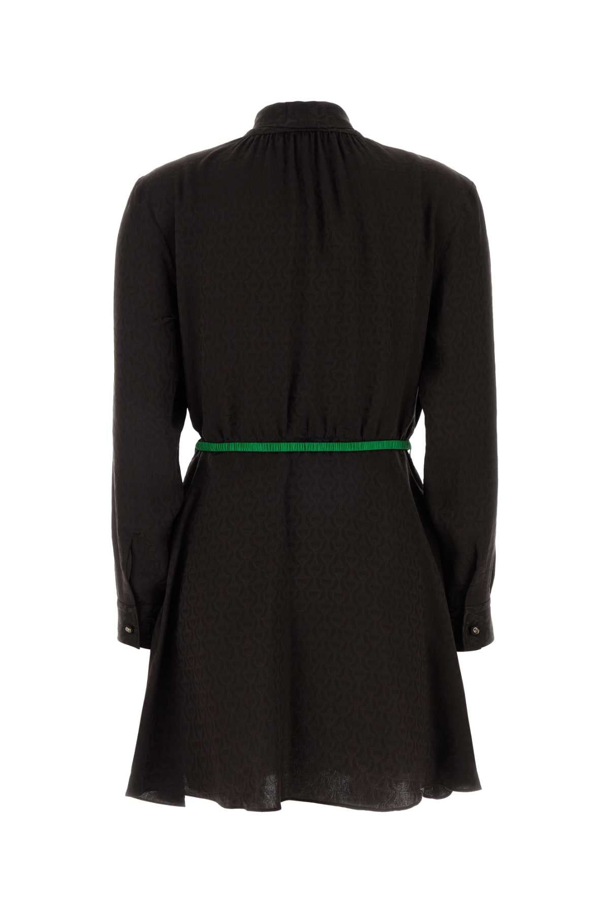 Gucci Silk Jacquard Dress — Brown