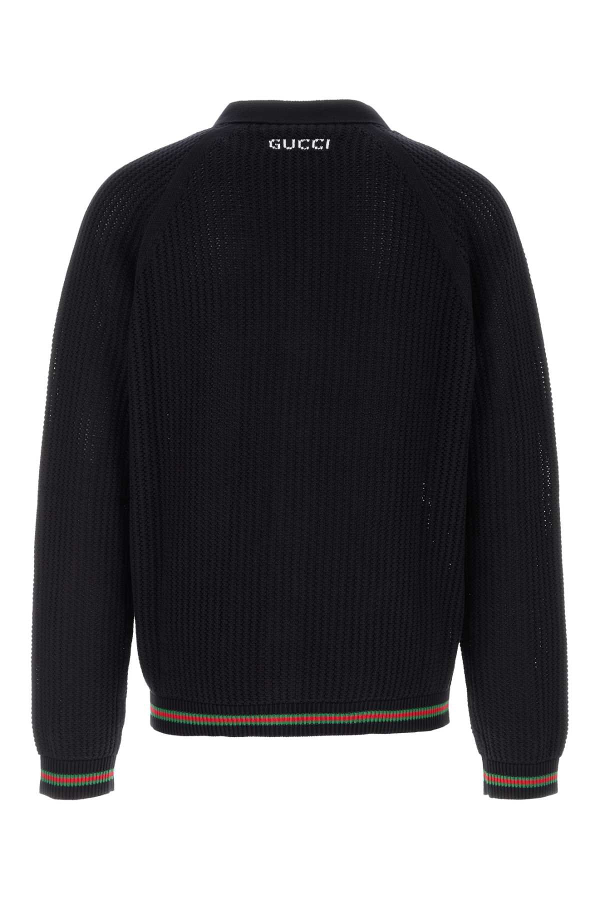 Gucci Crochet Cotton Cardigan — Navy