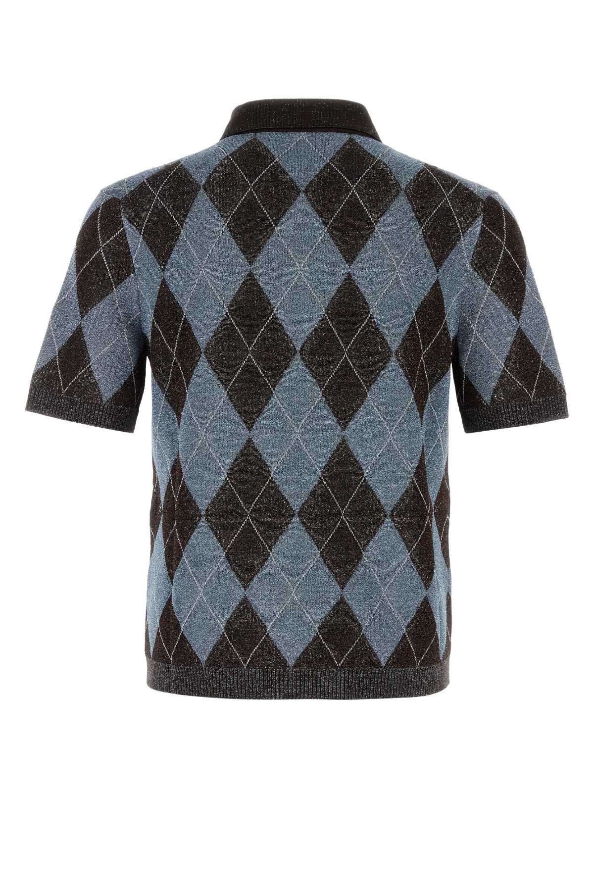 Gucci Intarsia Polo Shirt — Gray