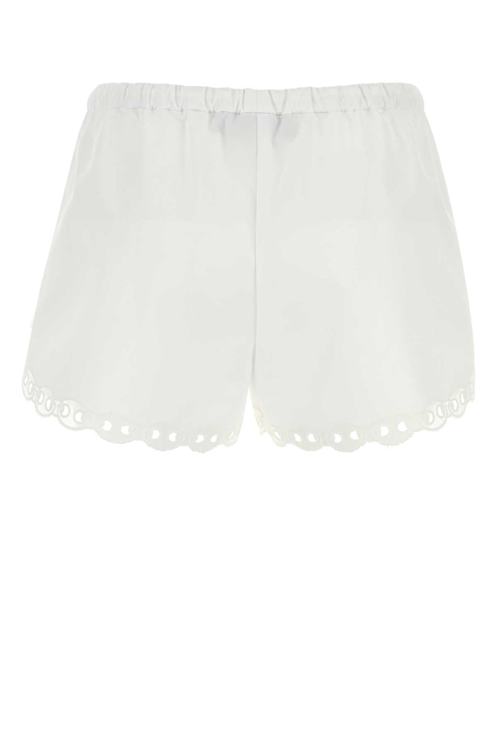 Gucci Scalloped Poplin Shorts — White