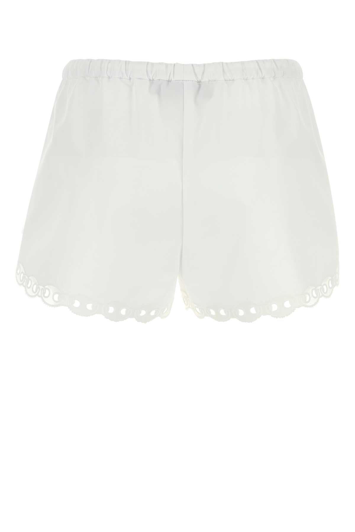 Gucci Scalloped Poplin Shorts — White