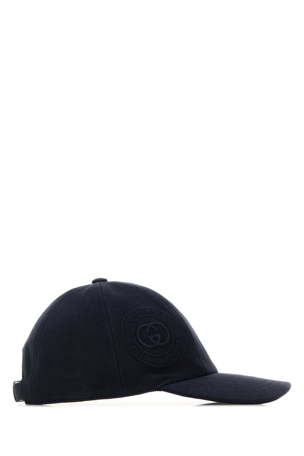 Gucci HAT Logo-Embroidered Cotton Baseball Cap — Navy