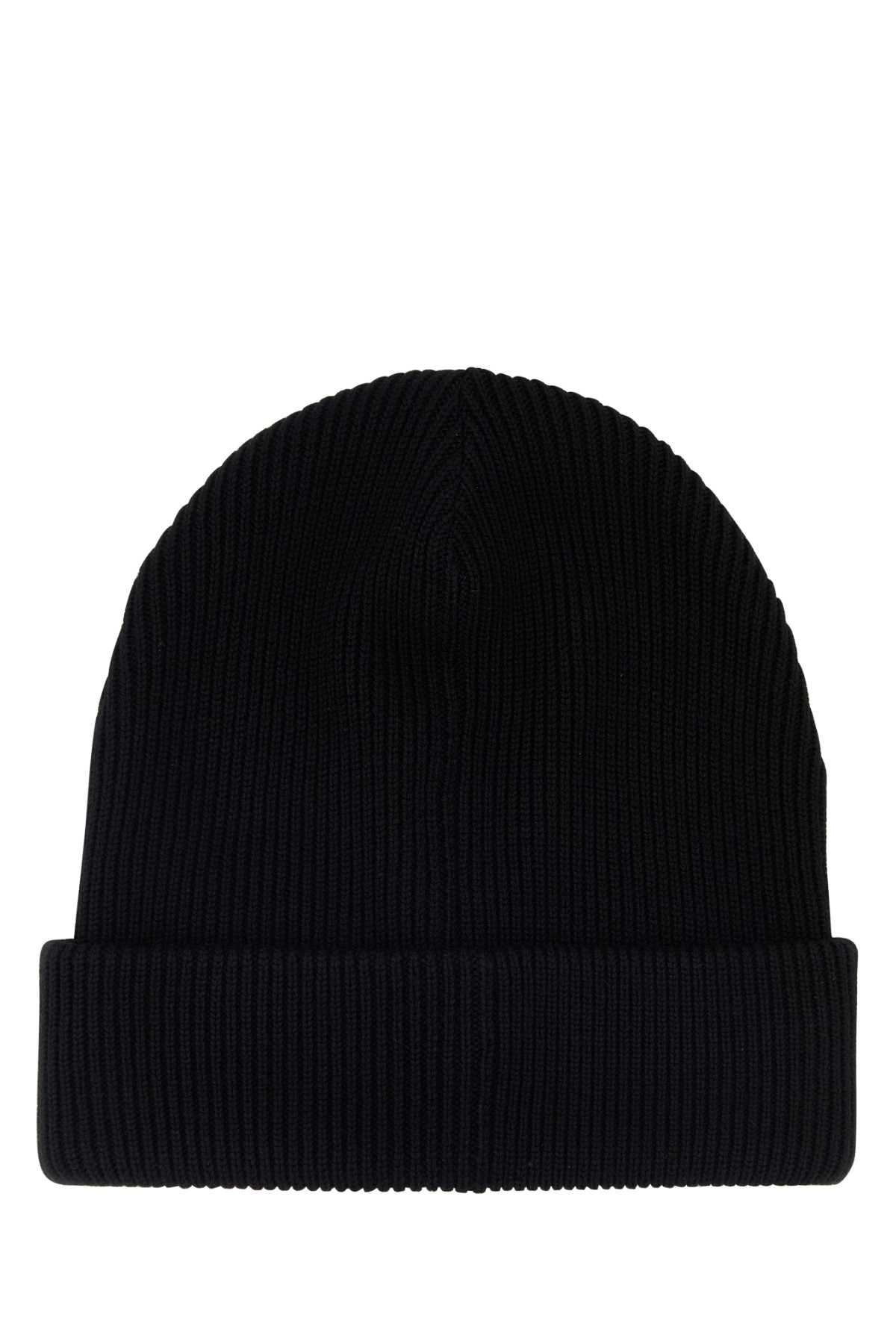 Gucci KNITTED Wool Ribbed Beanie — Black