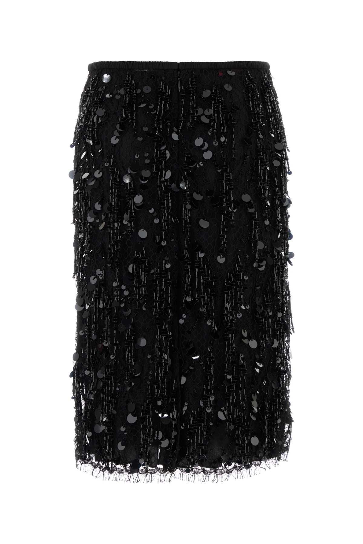 Gucci Embroidered Lace Skirt — Black