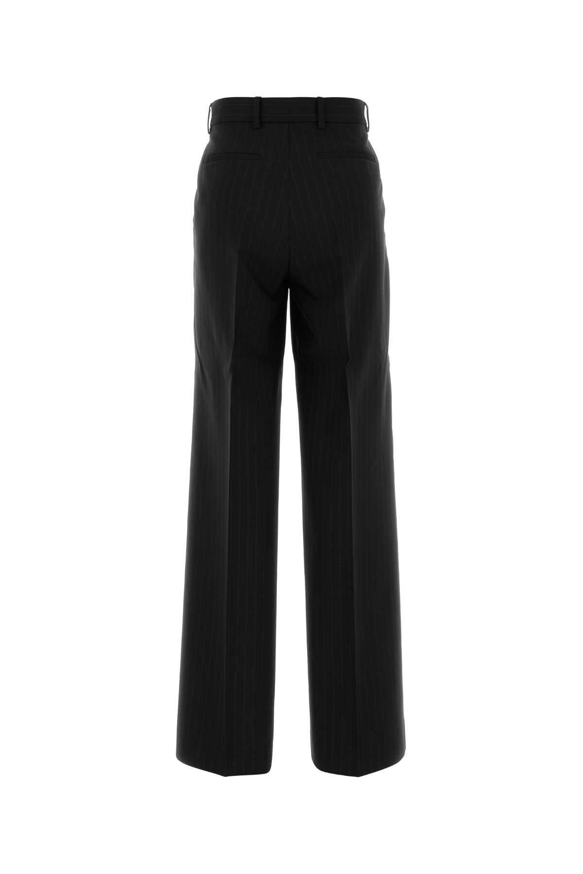 Gucci Striped Wool Trousers — Black