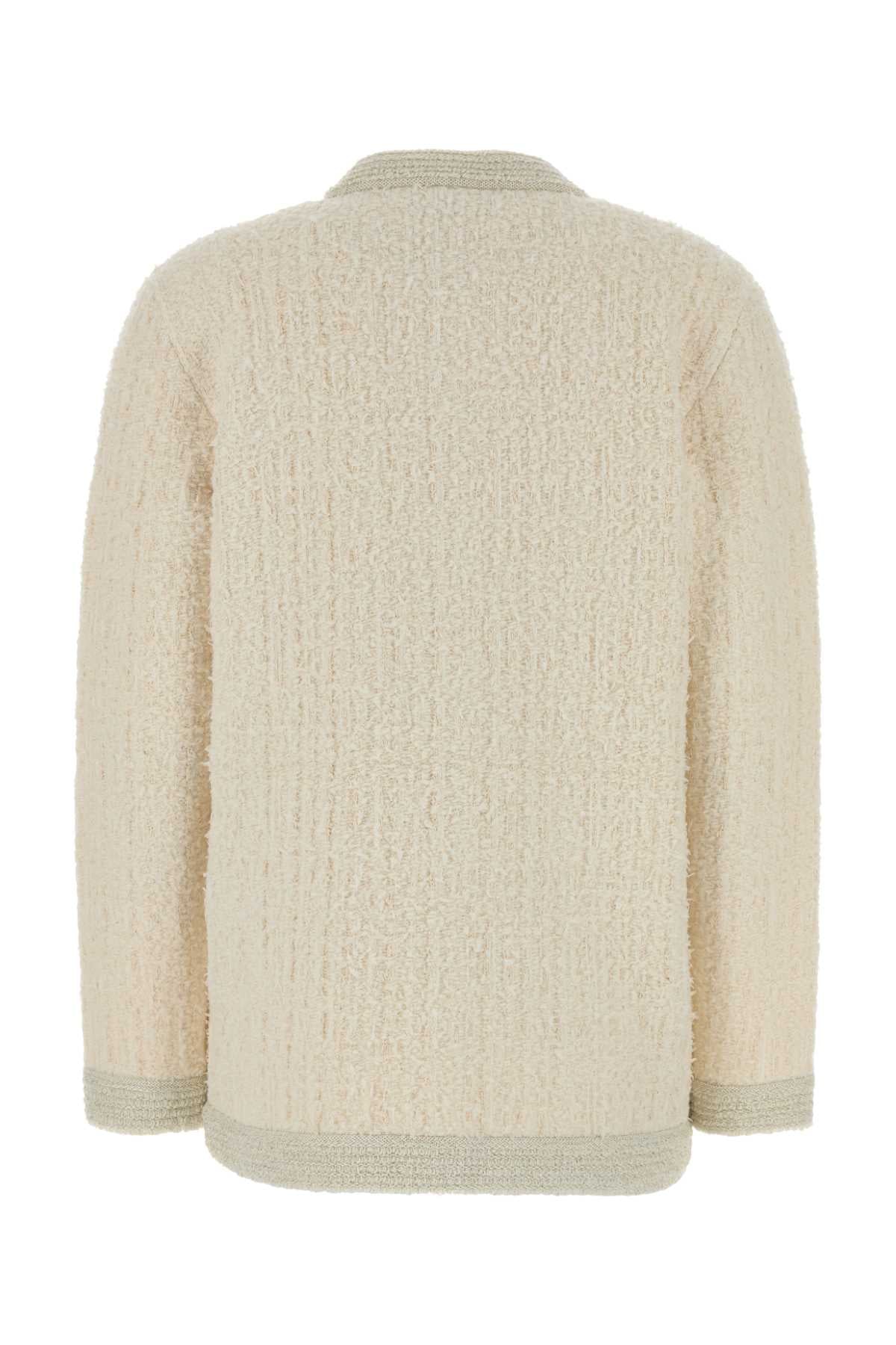 Gucci Stretch Bouclé Cardigan — Beige