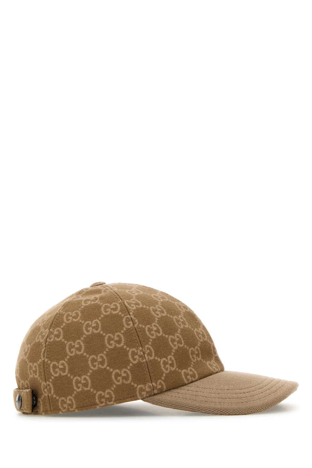Gucci HAT GG Embroidered Wool Baseball Cap — Beige