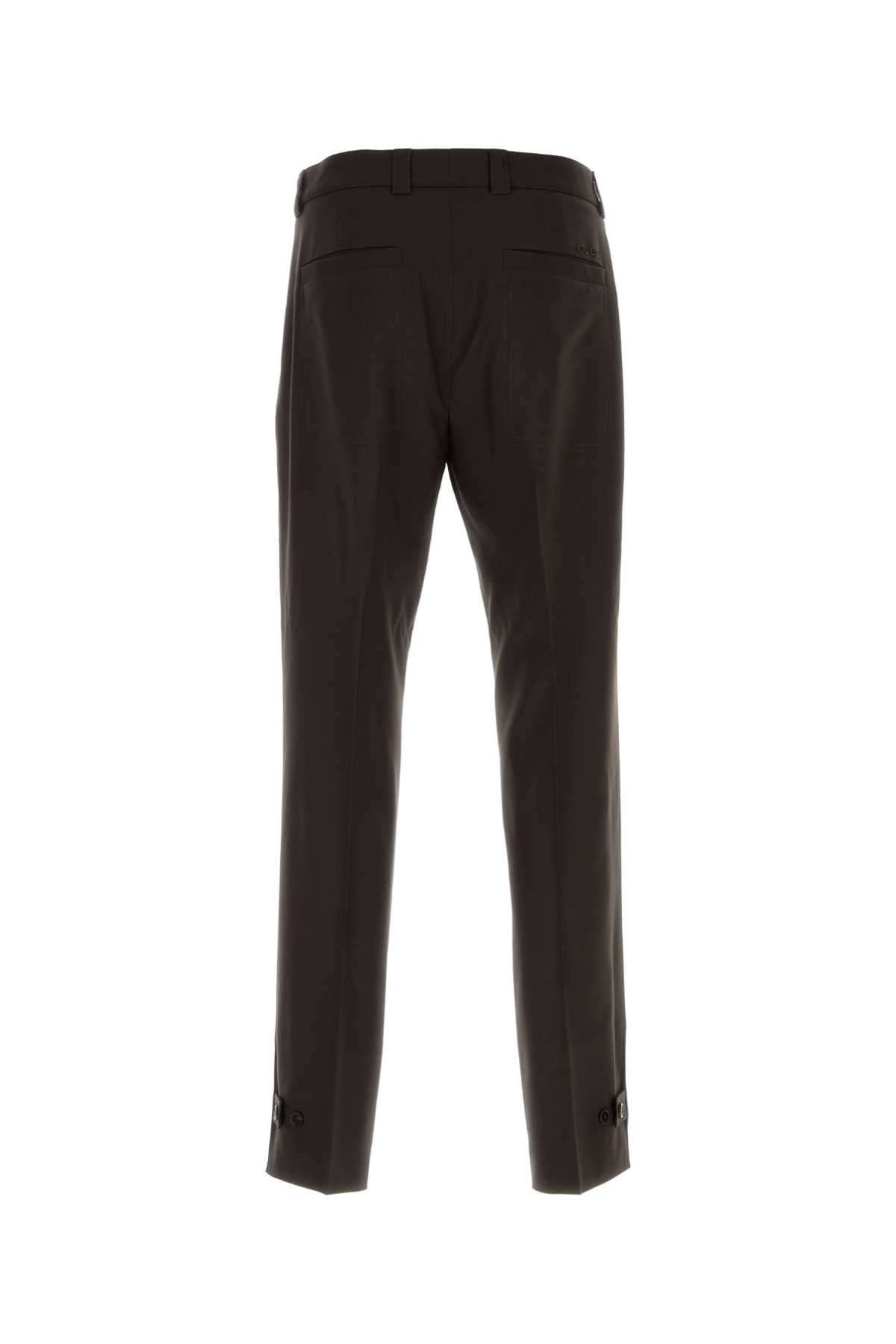 Gucci Wool Gabardine Trousers — Brown
