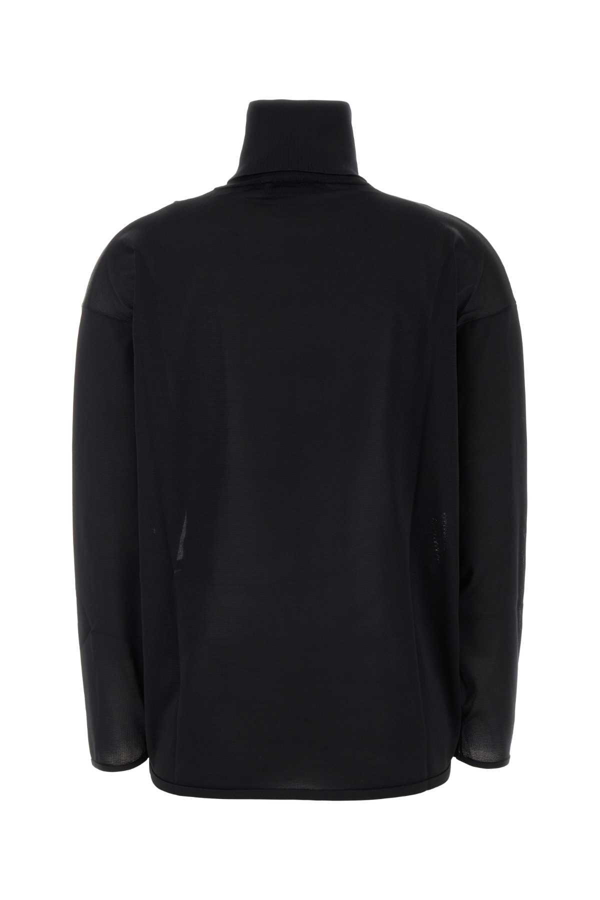 Gucci Silk Turtleneck Sweater — Black