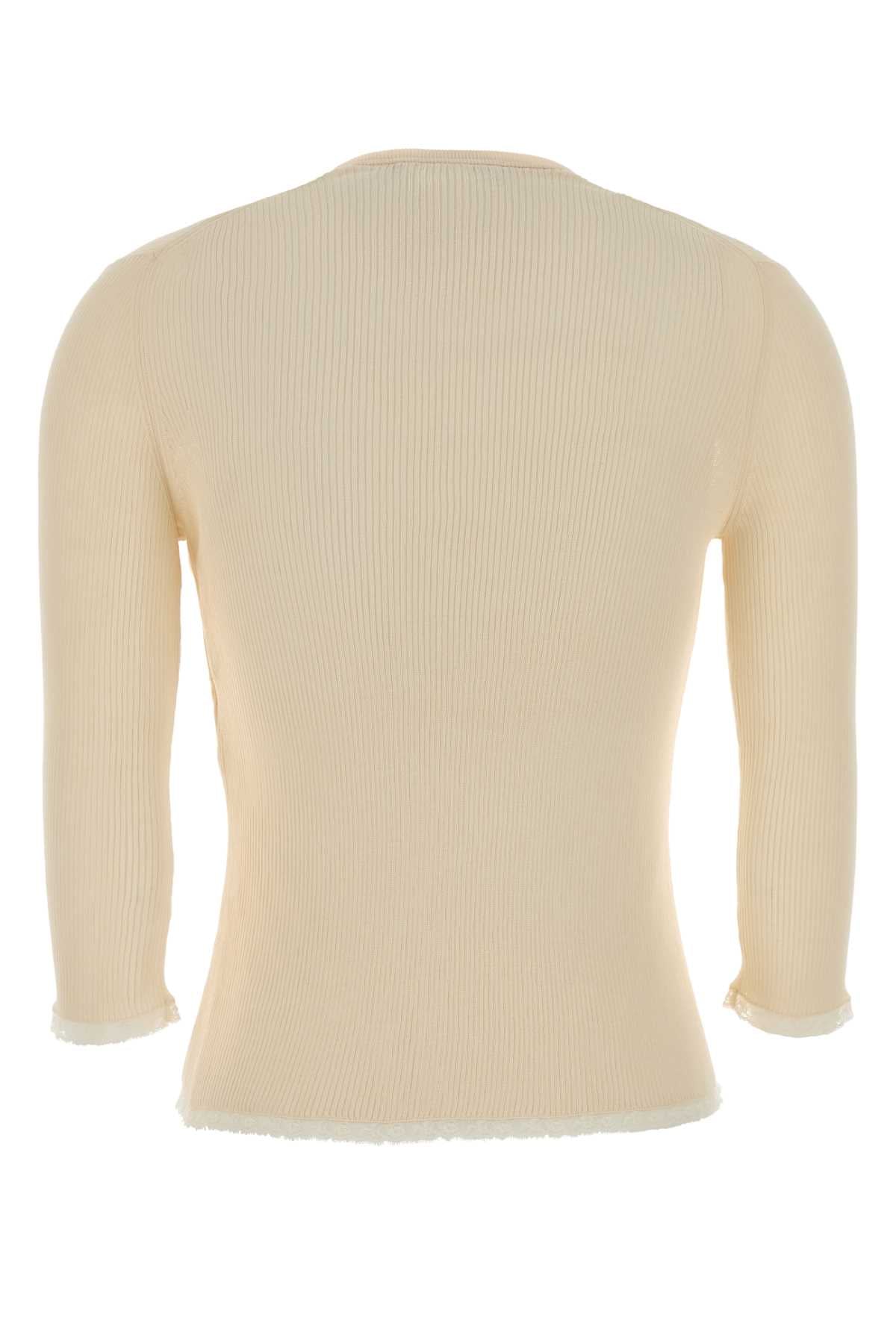 Gucci Ribbed Cotton Cardigan — Beige