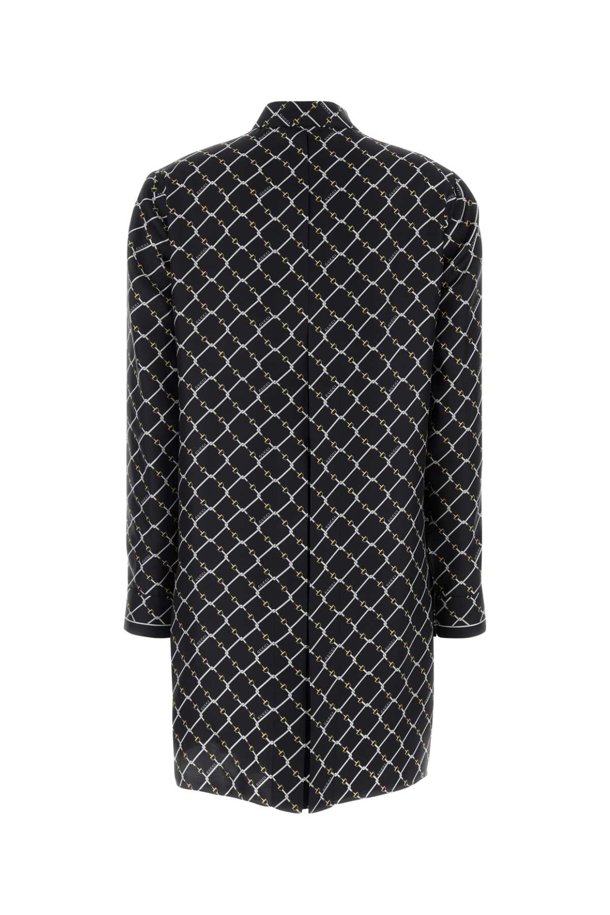 Gucci Printed Silk Dress — Black