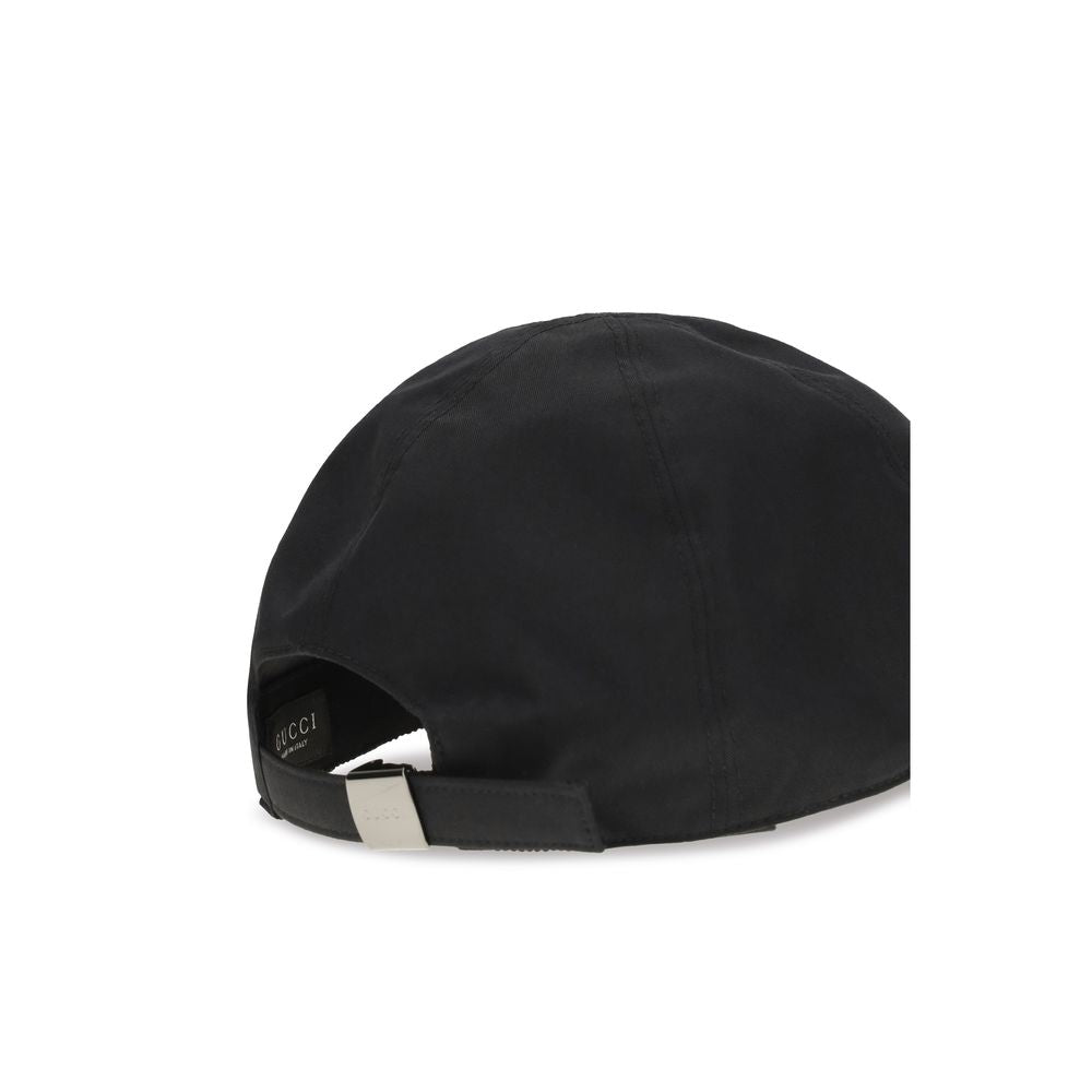 Gucci GUA004XJ4HBKR1000BB Logo-Embroidered Cotton Baseball Cap — Black