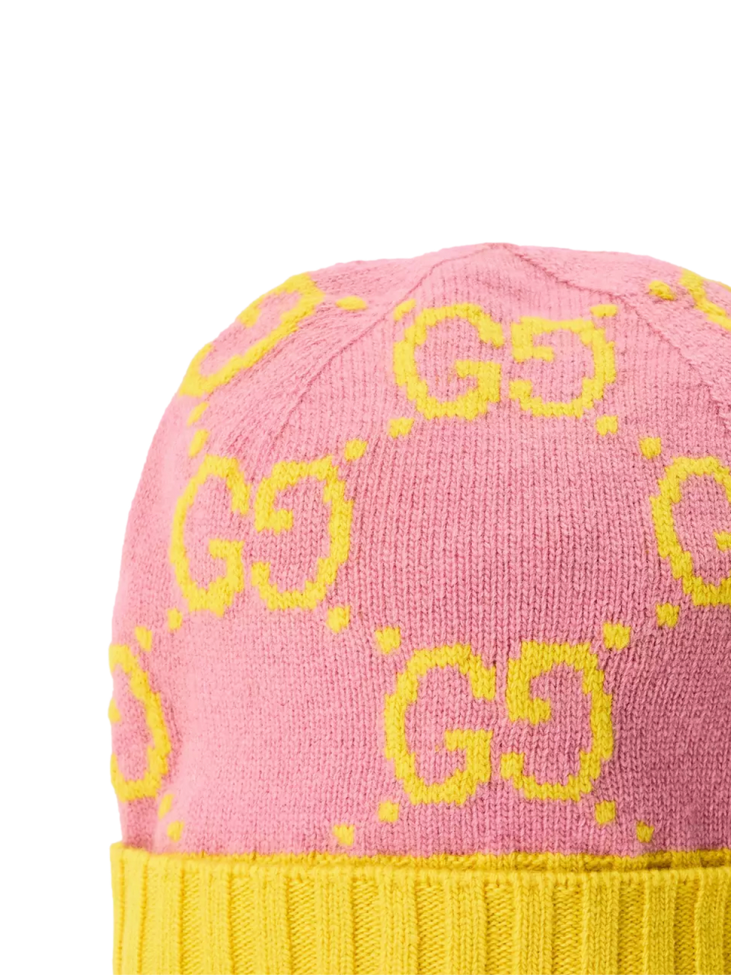 Gucci 6761103G2065975 GG Monogram Wool Beanie — Pink