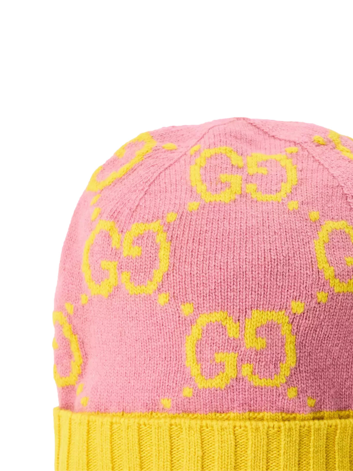 Gucci 6761103G2065975 GG Monogram Wool Beanie — Pink