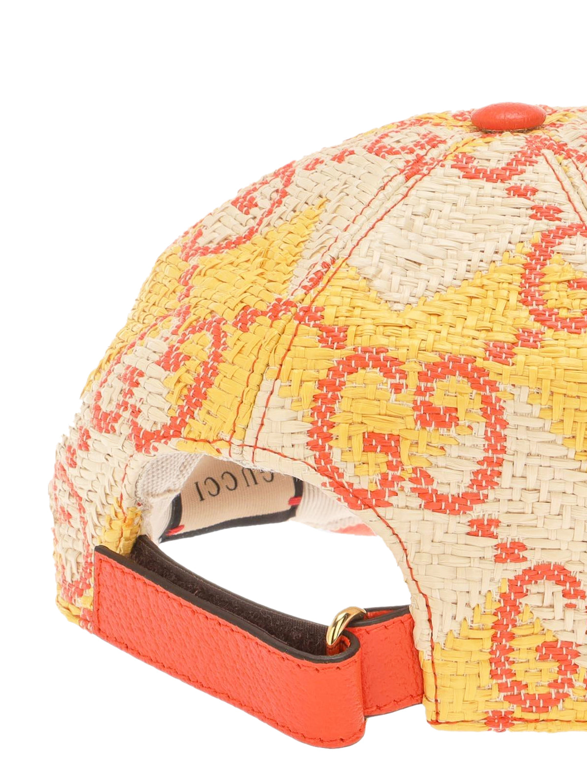 Gucci 7051653HAKX8475 Raffia-Effect GG Monogram Baseball Cap