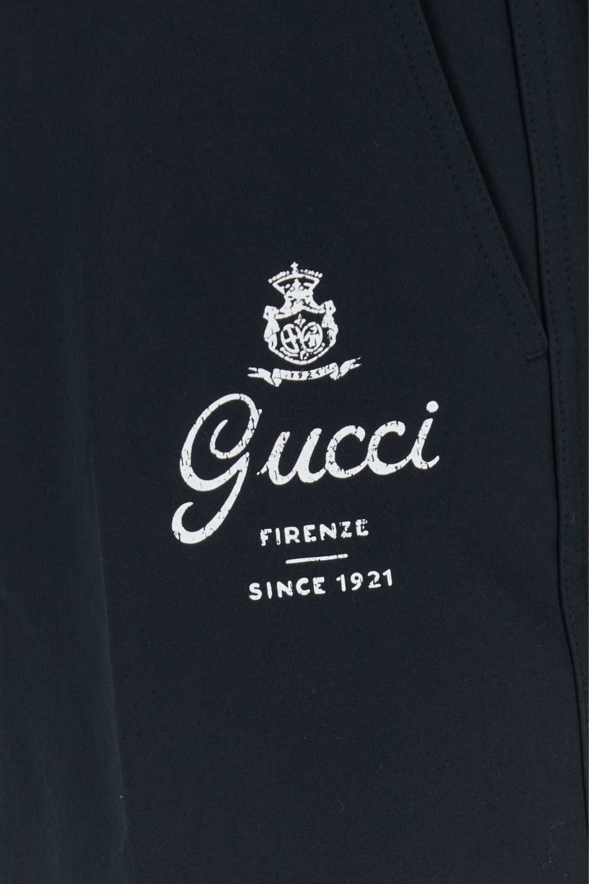Gucci Twill Cotton Trousers — Black