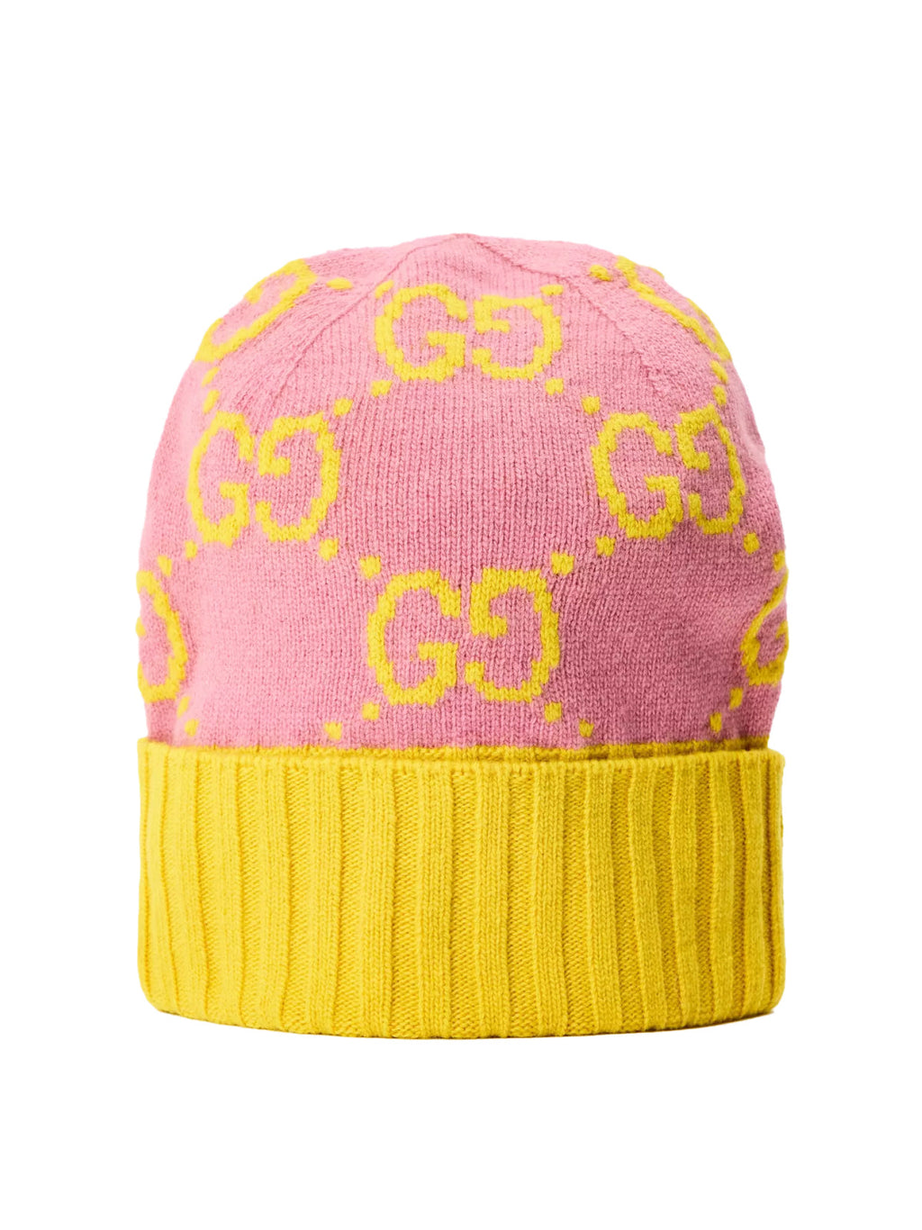 Gucci 6761103G2065975 GG Monogram Wool Beanie — Pink