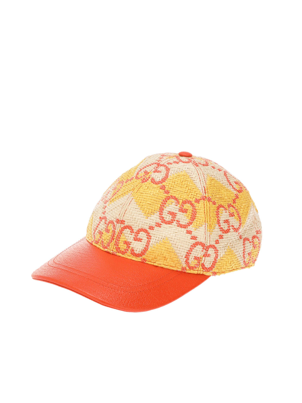 Gucci 7051653HAKX8475 Raffia-Effect GG Monogram Baseball Cap