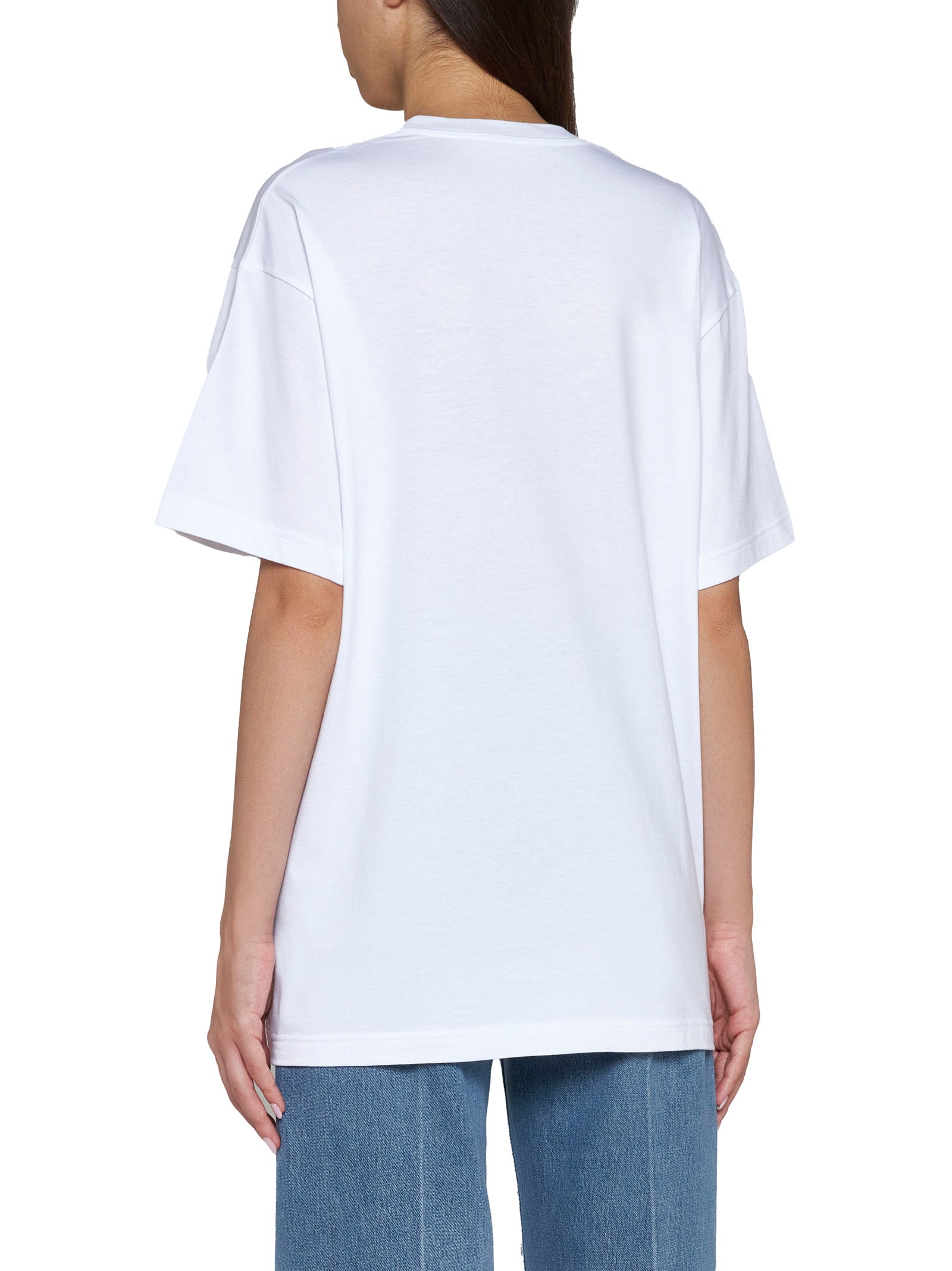 Gucci Gucci Web Logo Print T-Shirt — White