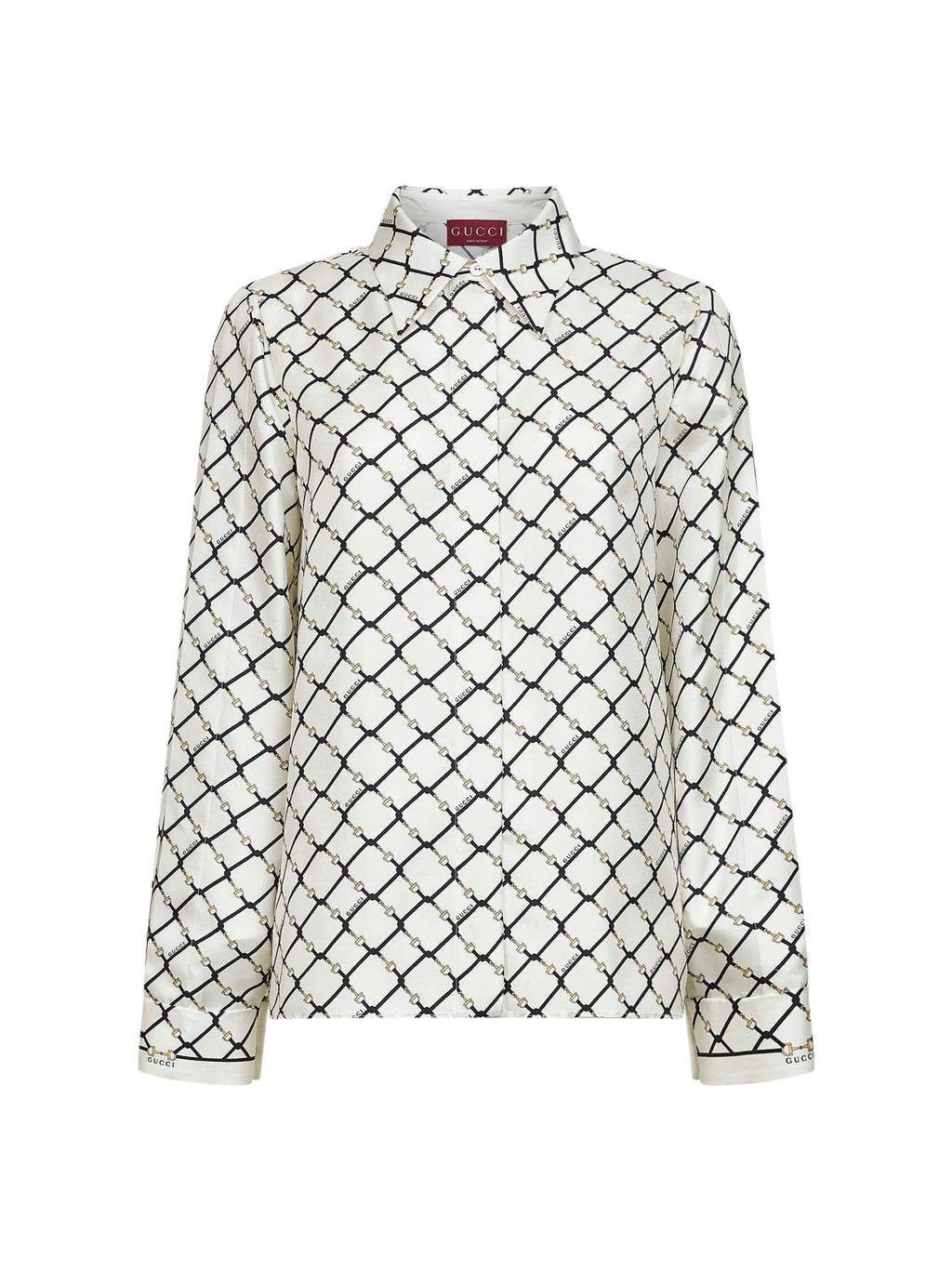 Gucci Gucci Horsebit Silk Shirt — White