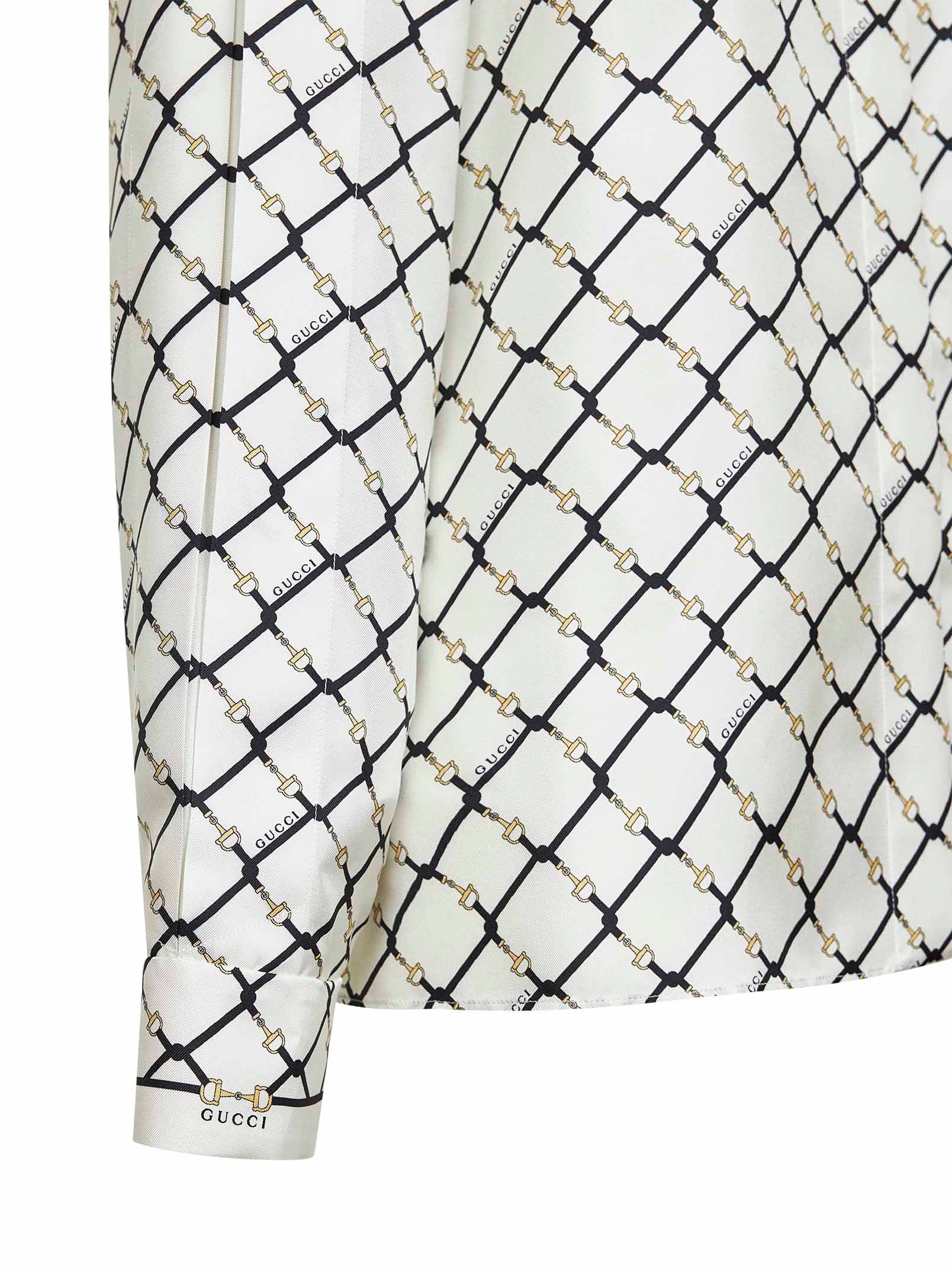 Gucci Gucci Horsebit Silk Shirt — White